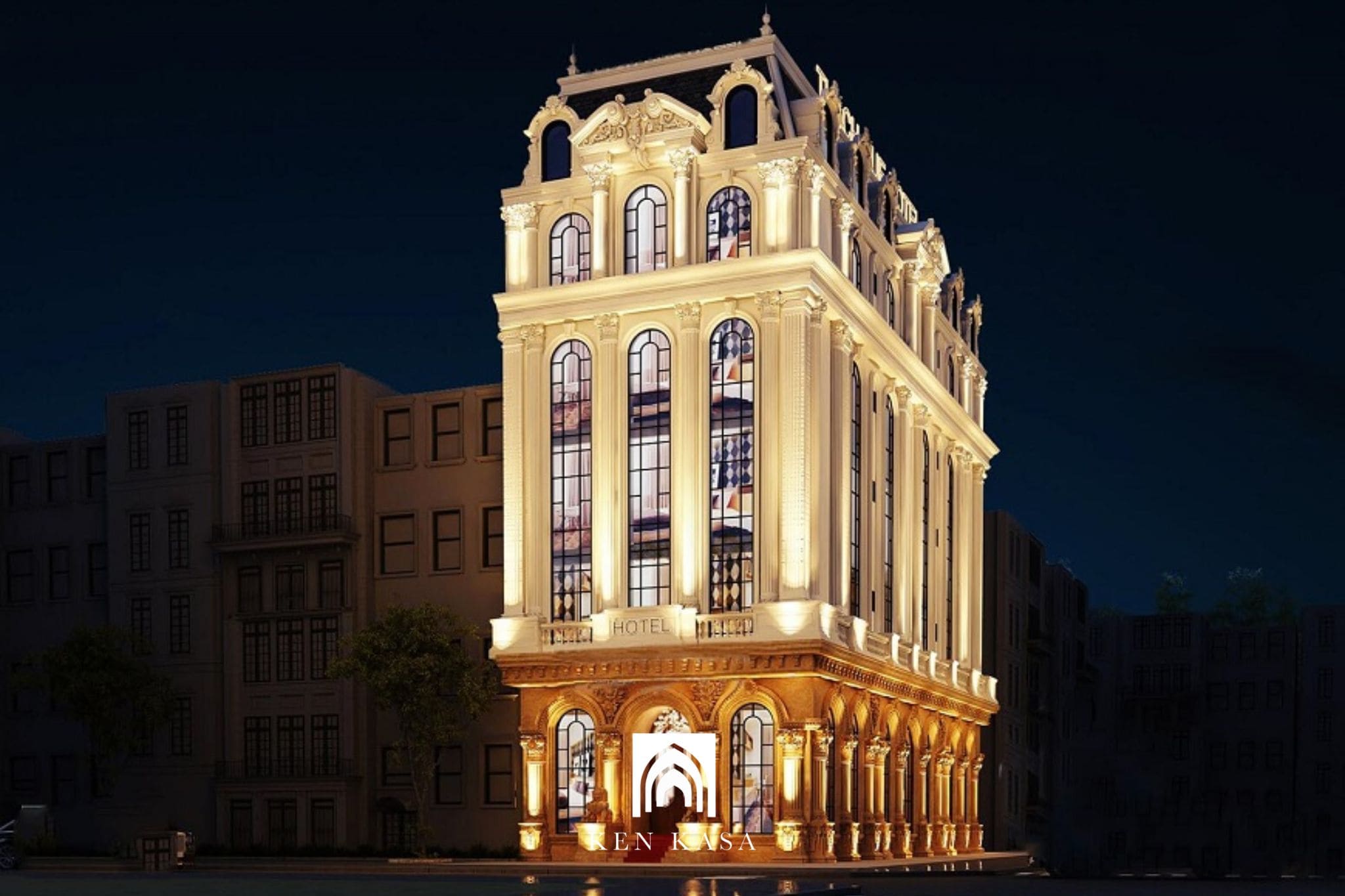 mẫu thiết kế kh&aacute;ch sạn t&acirc;n cổ điển 5 sao